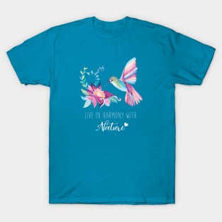 Hummingbird | Live in Harmony with Nature T-Shirt